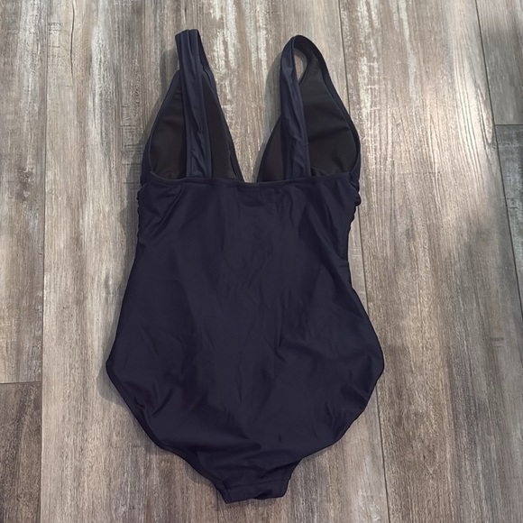 J. Crew Navy Plunge V-neck One Piece Swimsuit 10 - Picture 8 of 12